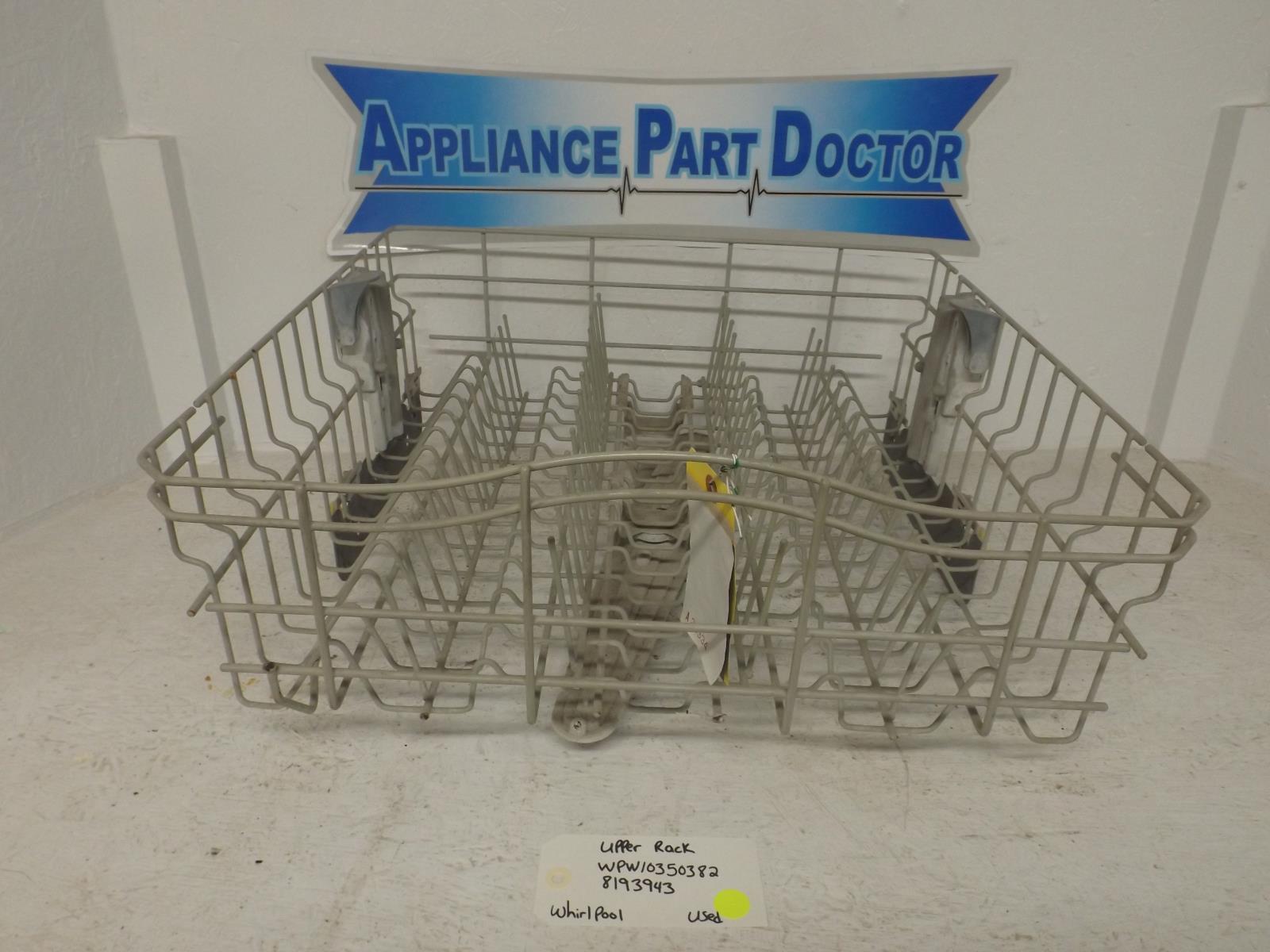 Whirlpool Dishwasher WPW10350382 8193943 Upper Rack Used Whirlpool Dishwasher WPW10350382 8193943 Upper Rack Used